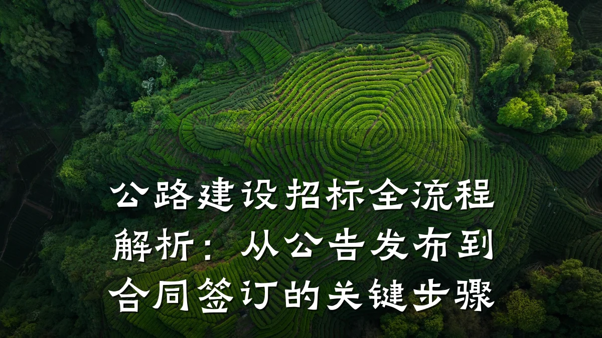公路建设招标全流程解析：从公告发布到合同签订的关键步骤
