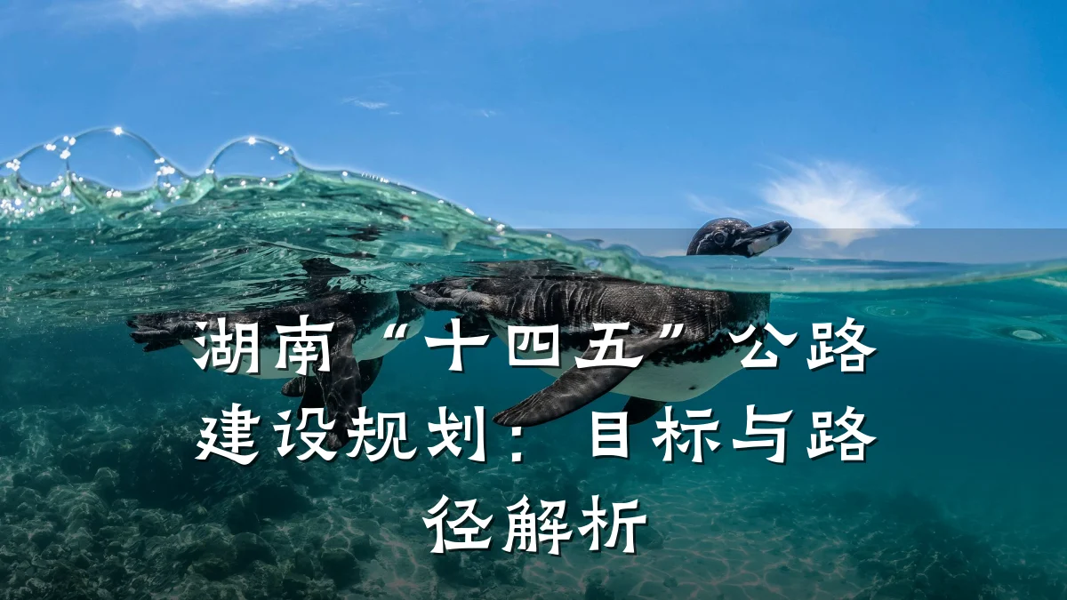 湖南“十四五”公路建设规划:目标与路径解析