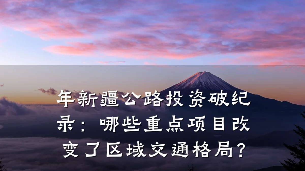 年新疆公路投资破纪录：哪些重点项目改变了区域交通格局？