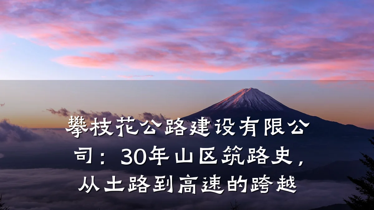 攀枝花公路建设有限公司:30年山区筑路史,从土路到高速的跨越