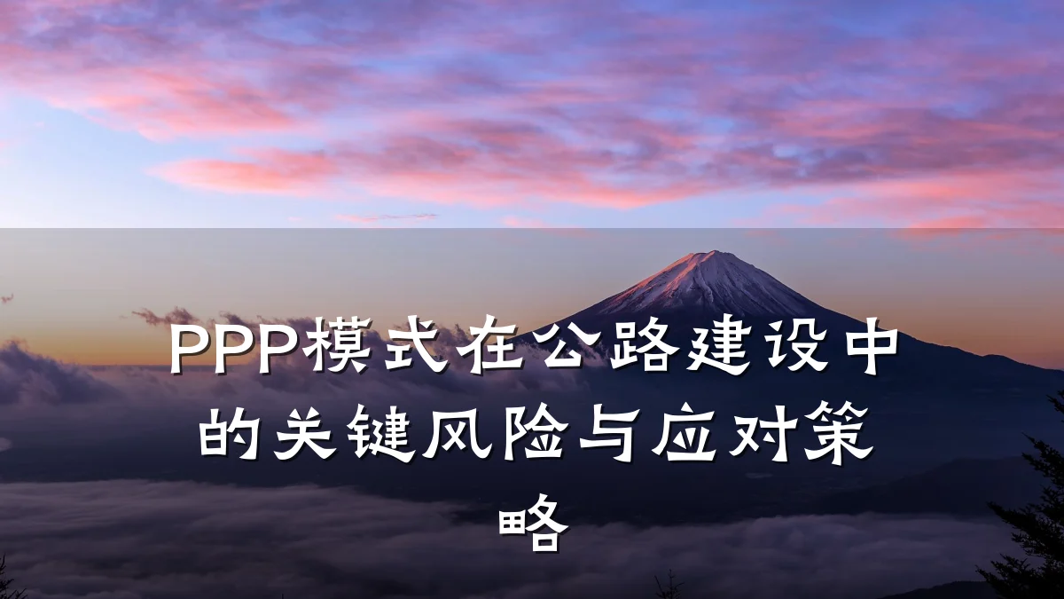 PPP模式在公路建设中的关键风险与应对策略
