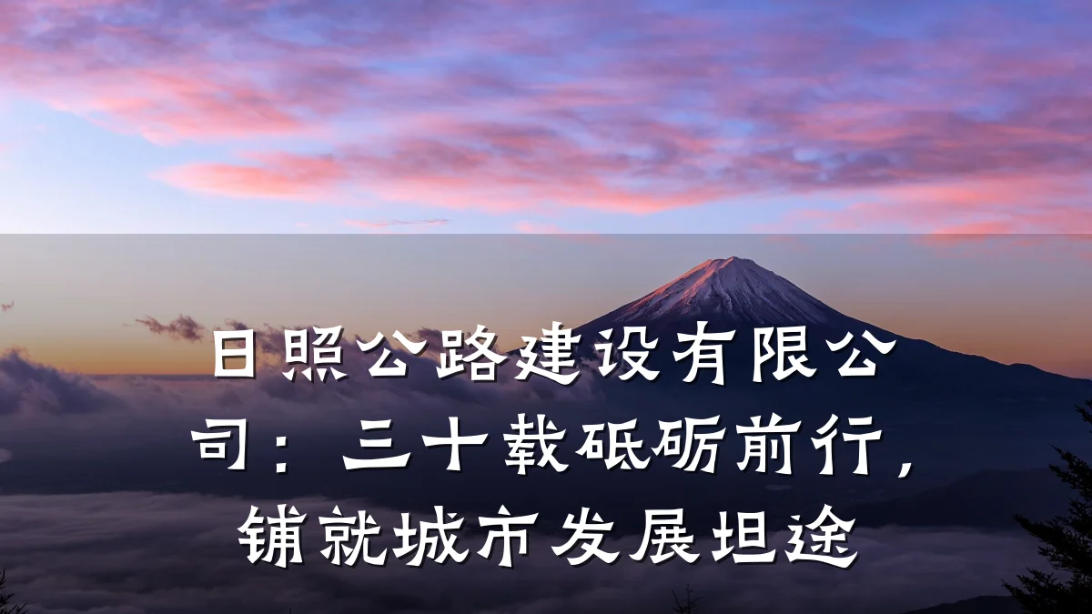 日照公路建设有限公司:三十载砥砺前行,铺就城市发展坦途