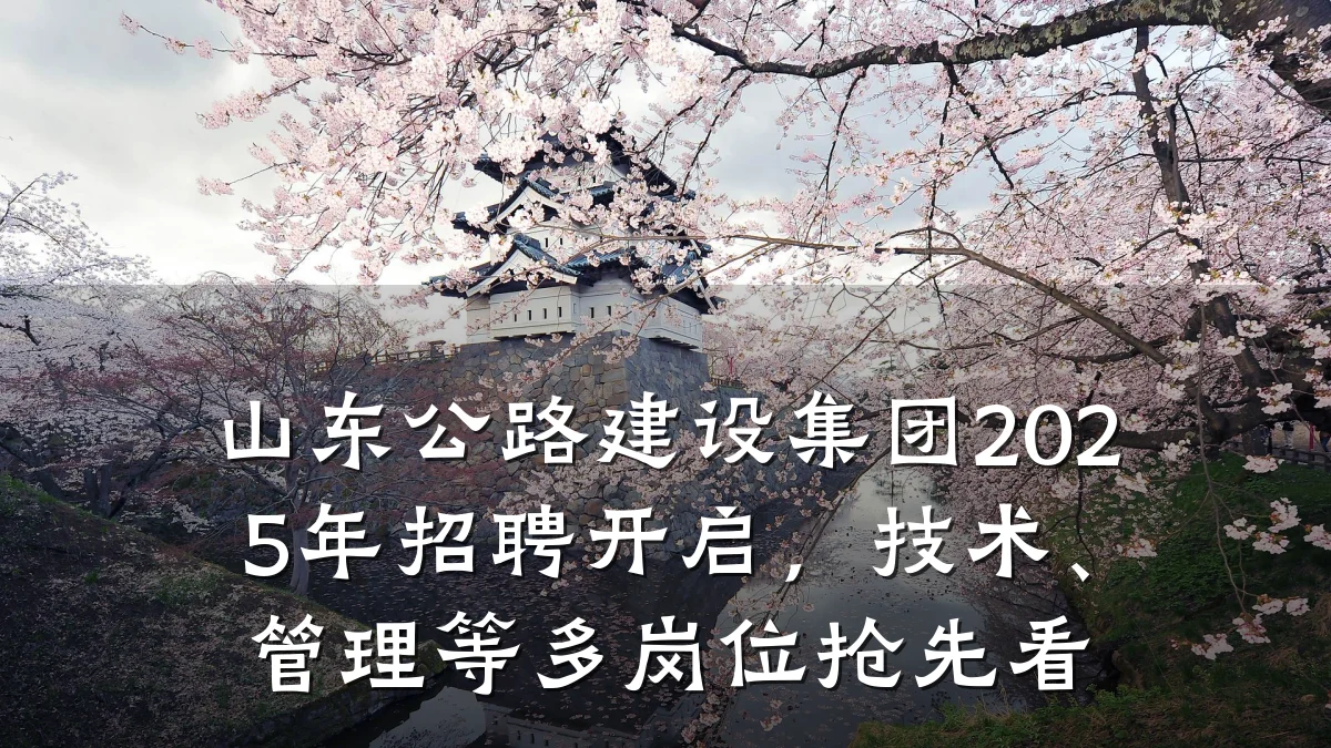 山东公路建设集团2025年招聘开启,技术、管理等多岗位抢先看
