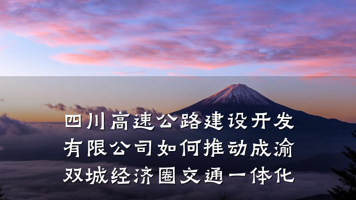 四川高速公路建设开发有限公司如何推动成渝双城经济圈交通一体化