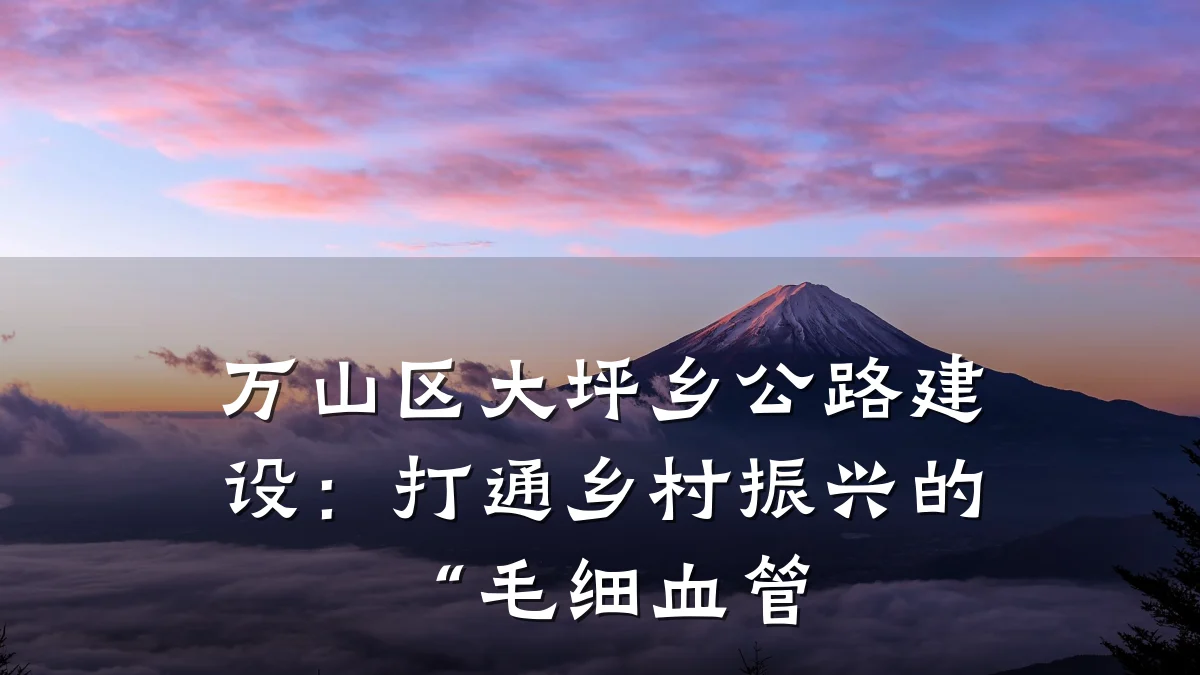 万山区大坪乡公路建设：打通乡村振兴的“毛细血管