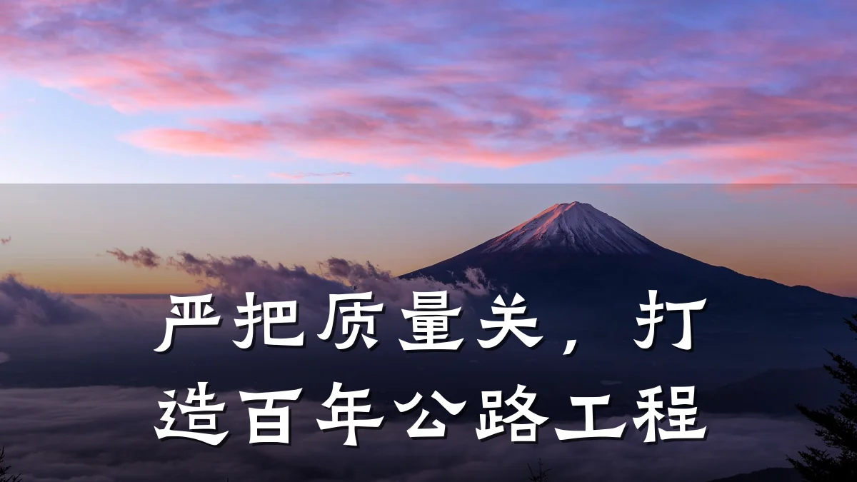 严把质量关，打造百年公路工程