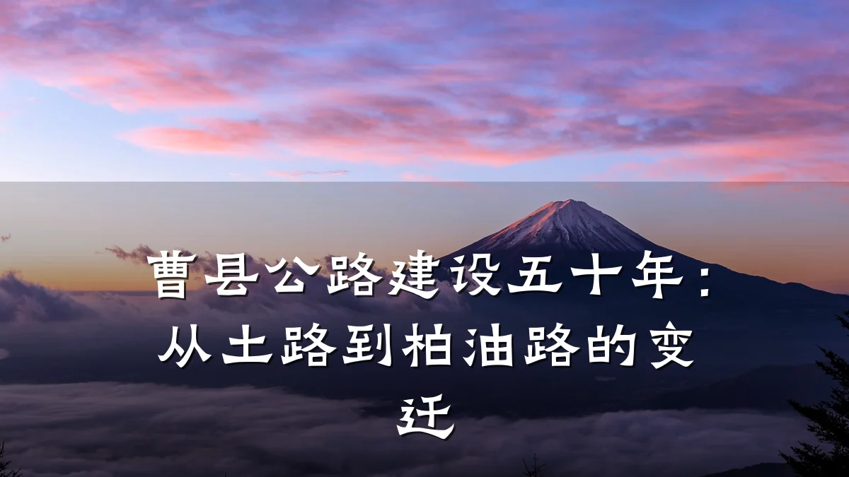曹县公路建设五十年:从土路到柏油路的变迁