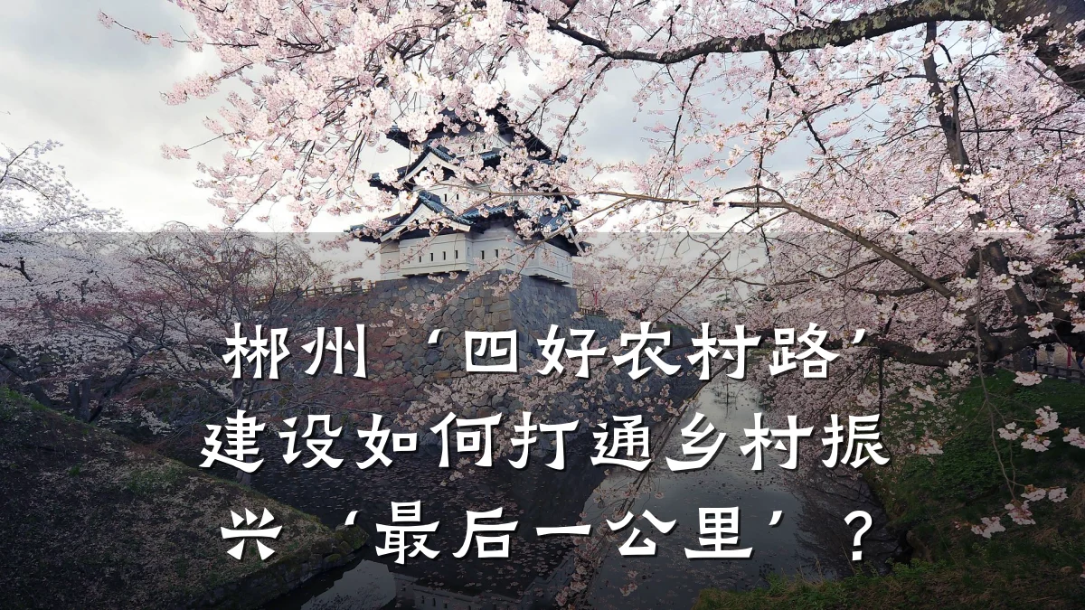 郴州‘四好农村路’建设如何打通乡村振兴‘最后一公里’?