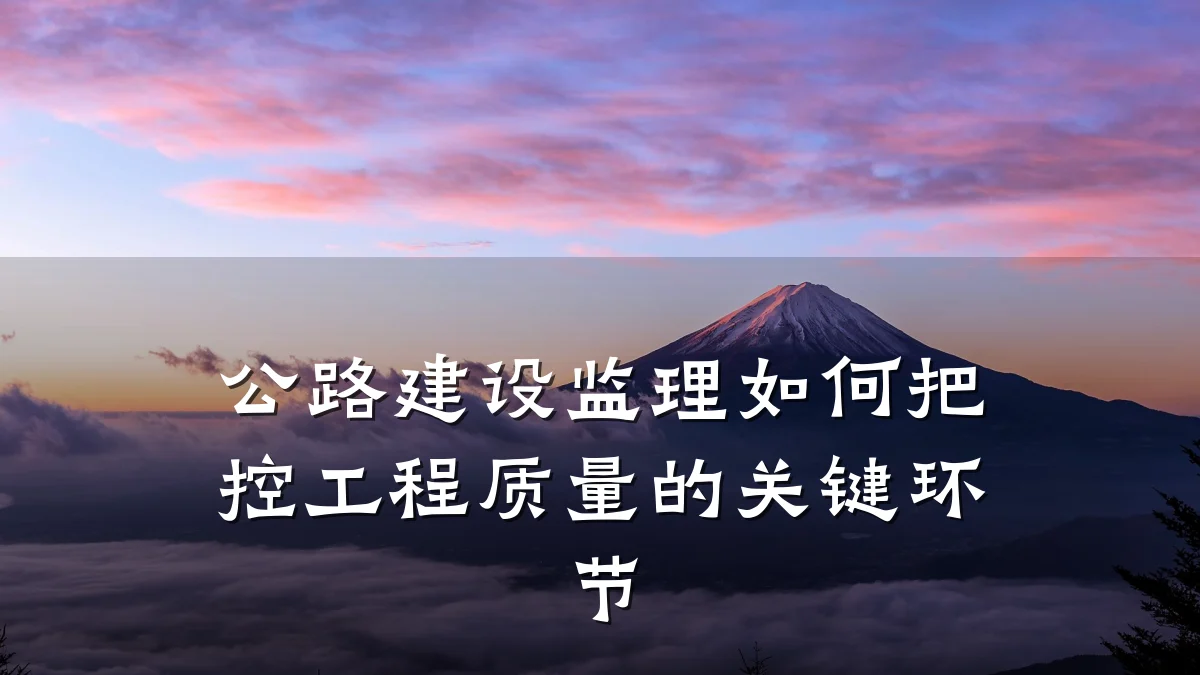 公路建设监理如何把控工程质量的关键环节