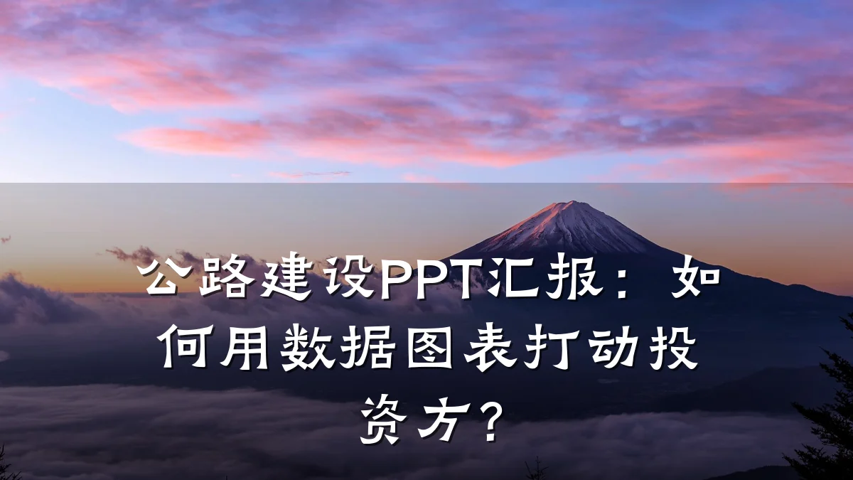 公路建设PPT汇报：如何用数据图表打动投资方？