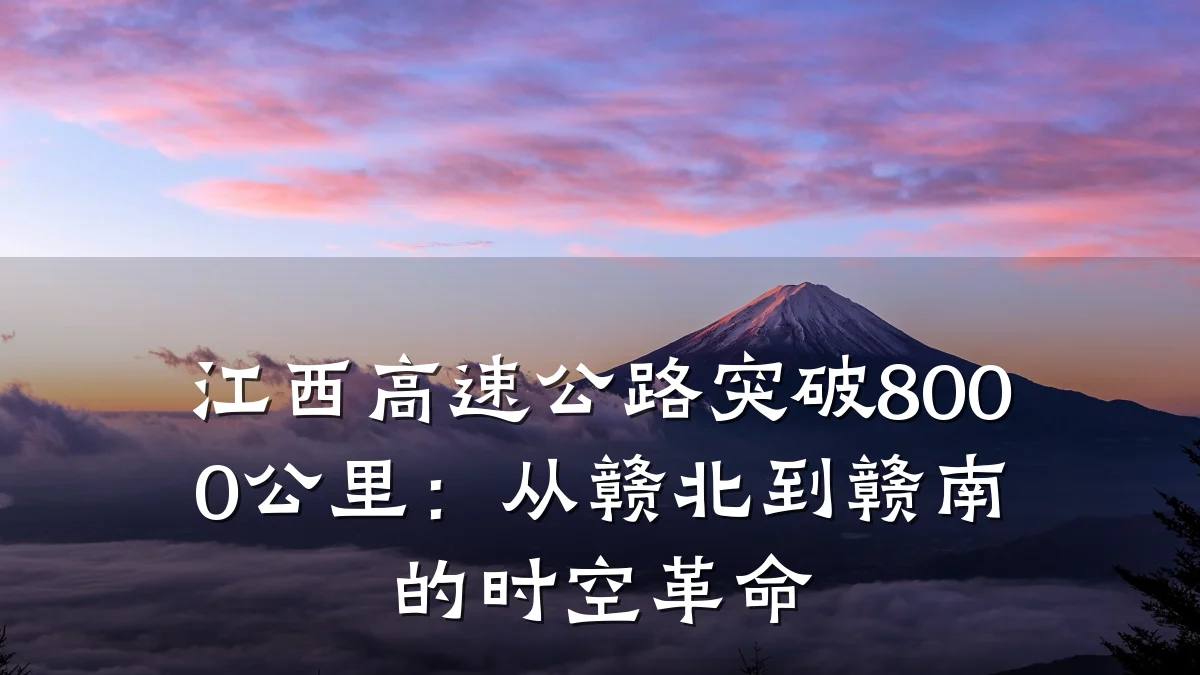 江西高速公路突破8000公里：从赣北到赣南的时空革命