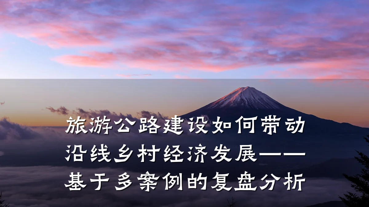 旅游公路建设如何带动沿线乡村经济发展——基于多案例的复盘分析