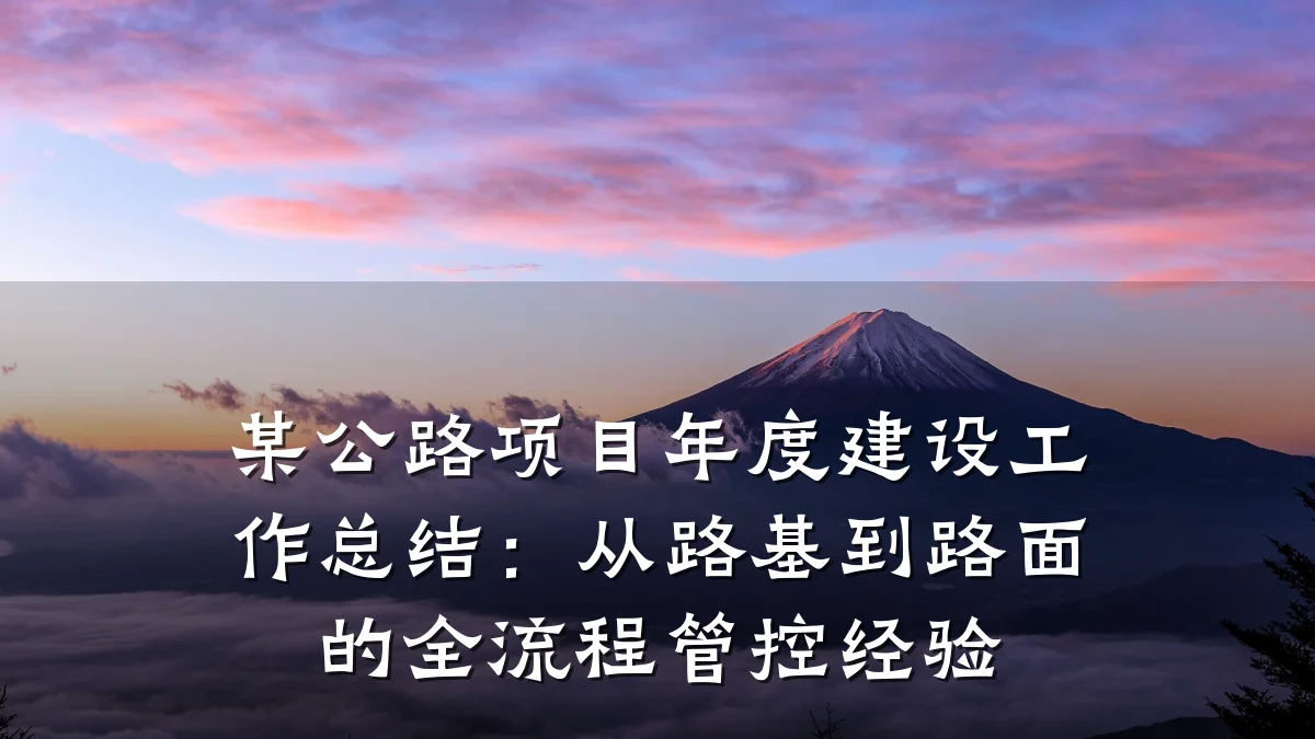 某公路项目年度建设工作总结:从路基到路面的全流程管控经验