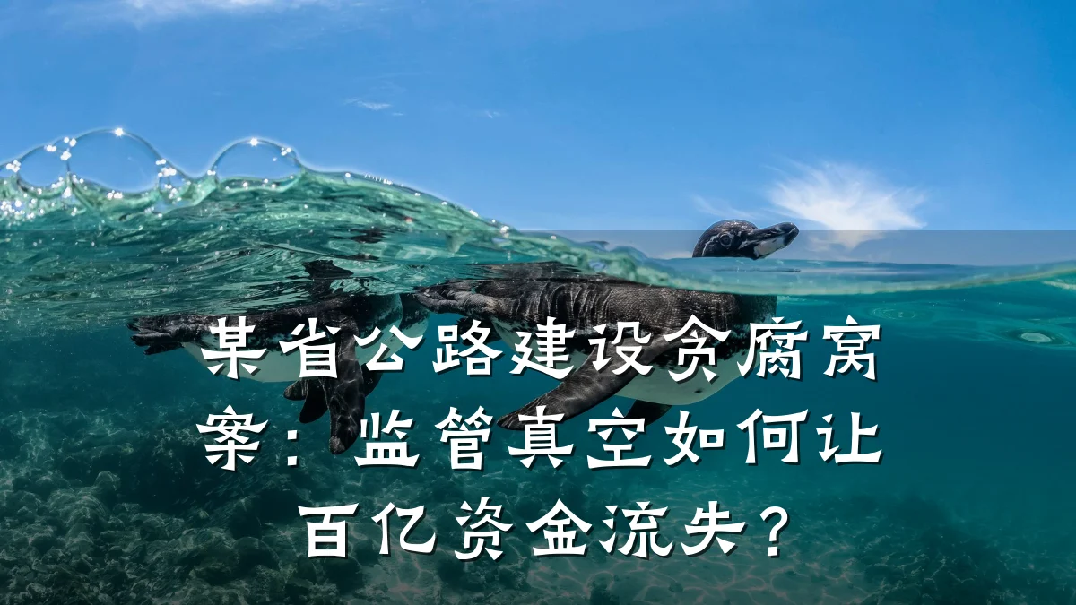 某省公路建设贪腐窝案:监管真空如何让百亿资金流失?
