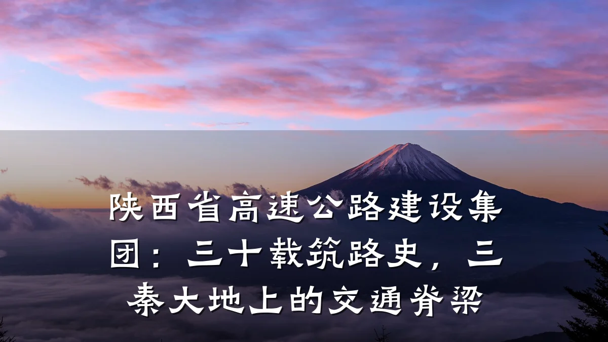 陕西省高速公路建设集团:三十载筑路史,三秦大地上的交通脊梁