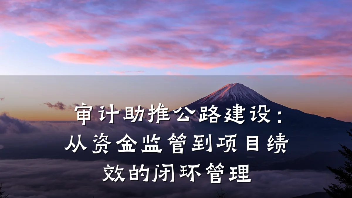 审计助推公路建设:从资金监管到项目绩效的闭环管理
