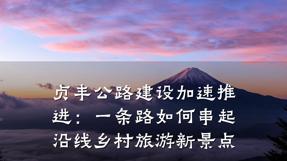 贞丰公路建设加速推进:一条路如何串起沿线乡村旅游新景点