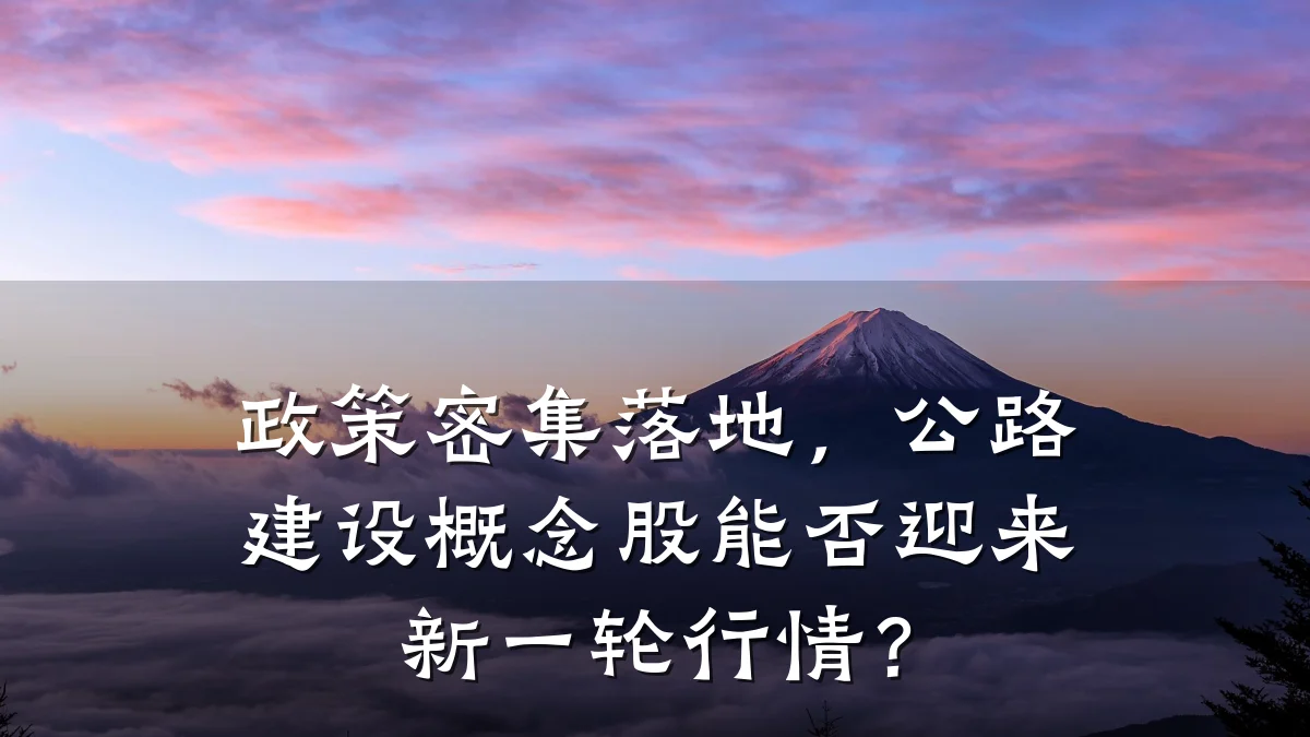 政策密集落地,公路建设概念股能否迎来新一轮行情?