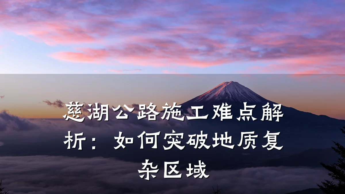 慈湖公路施工难点解析：如何突破地质复杂区域