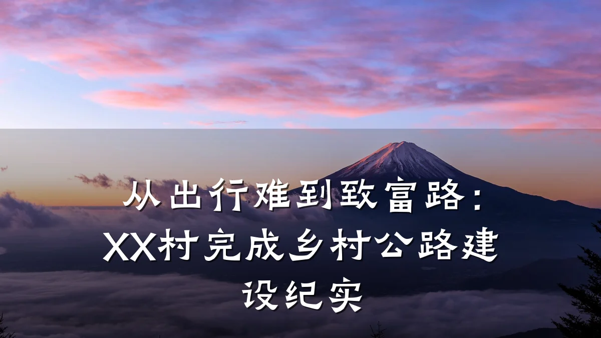 从出行难到致富路:XX村完成乡村公路建设纪实
