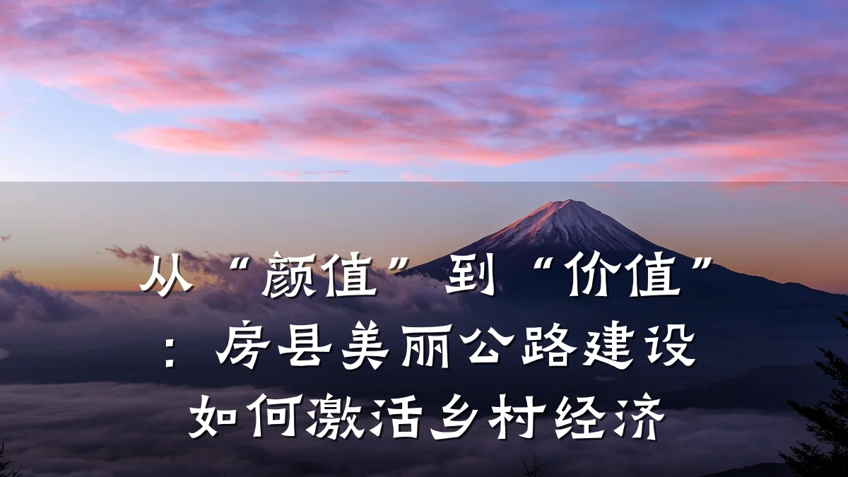 从“颜值”到“价值”:房县美丽公路建设如何激活乡村经济