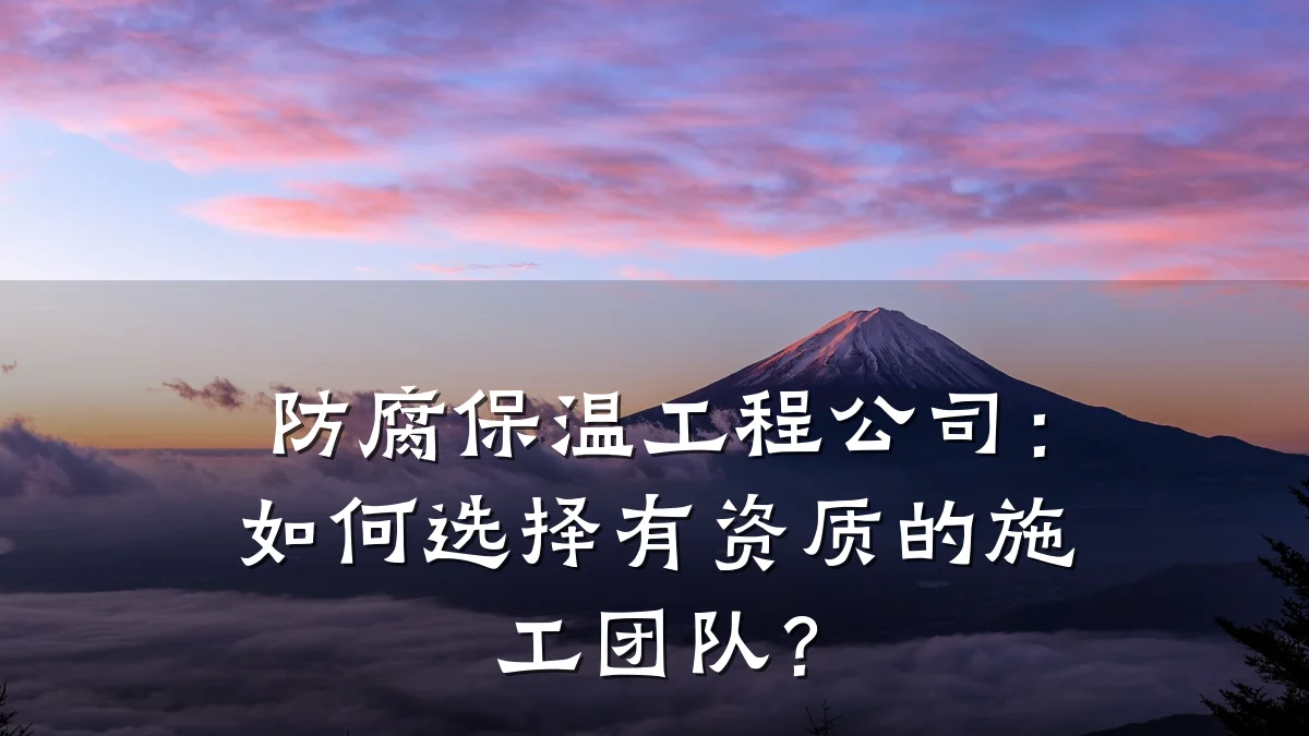 防腐保温工程公司：如何选择有资质的施工团队？