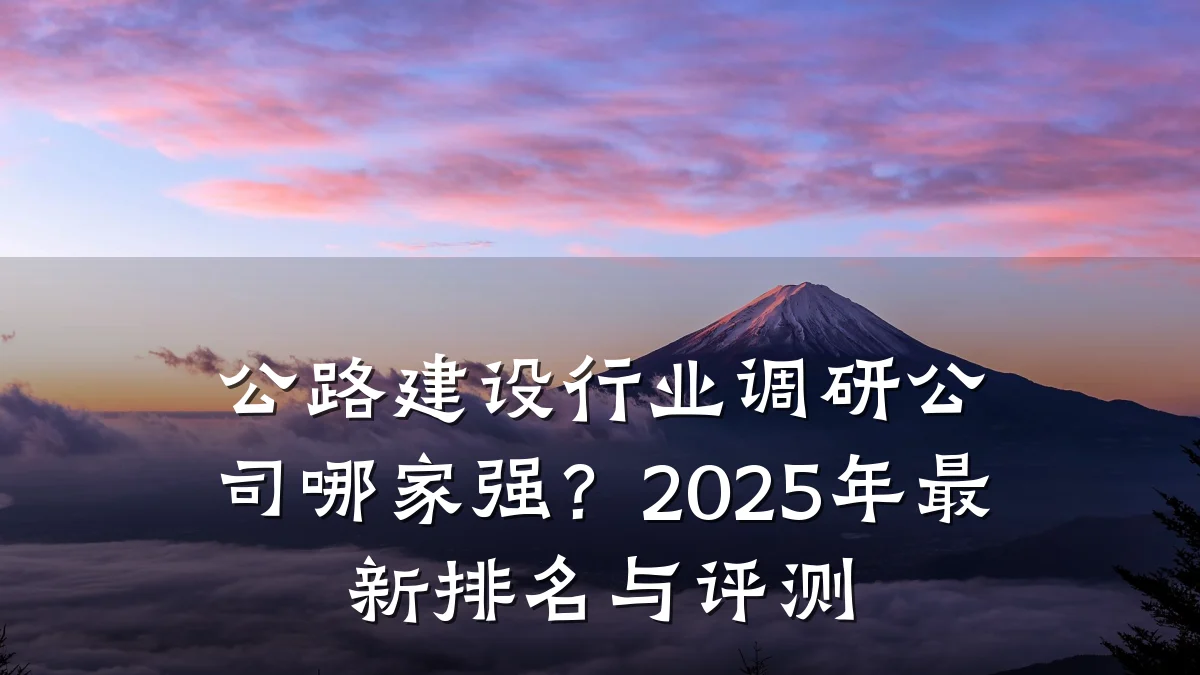 公路建设行业调研公司哪家强？2025年最新排名与评测