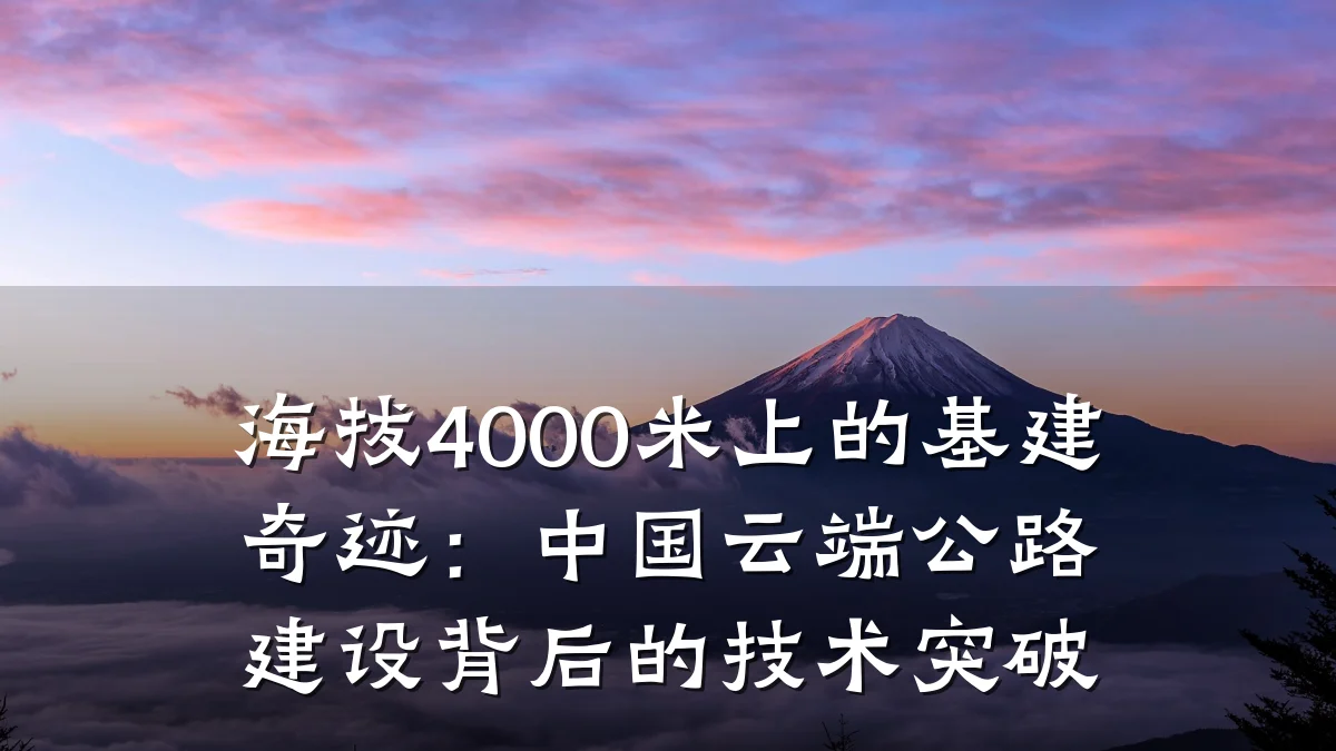 海拔4000米上的基建奇迹：中国云端公路建设背后的技术突破
