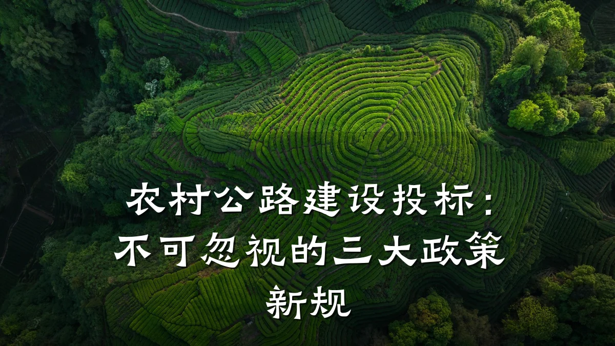 农村公路建设投标:不可忽视的三大政策新规