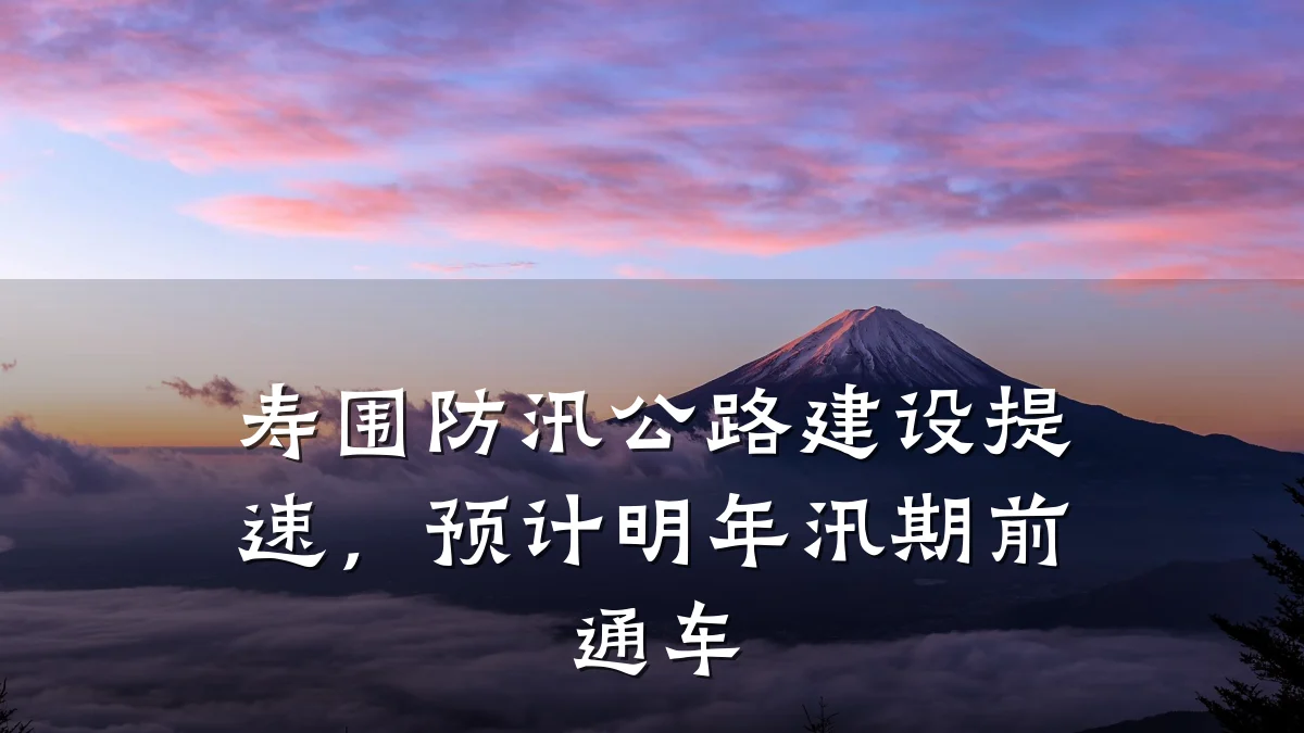 寿围防汛公路建设提速,预计明年汛期前通车