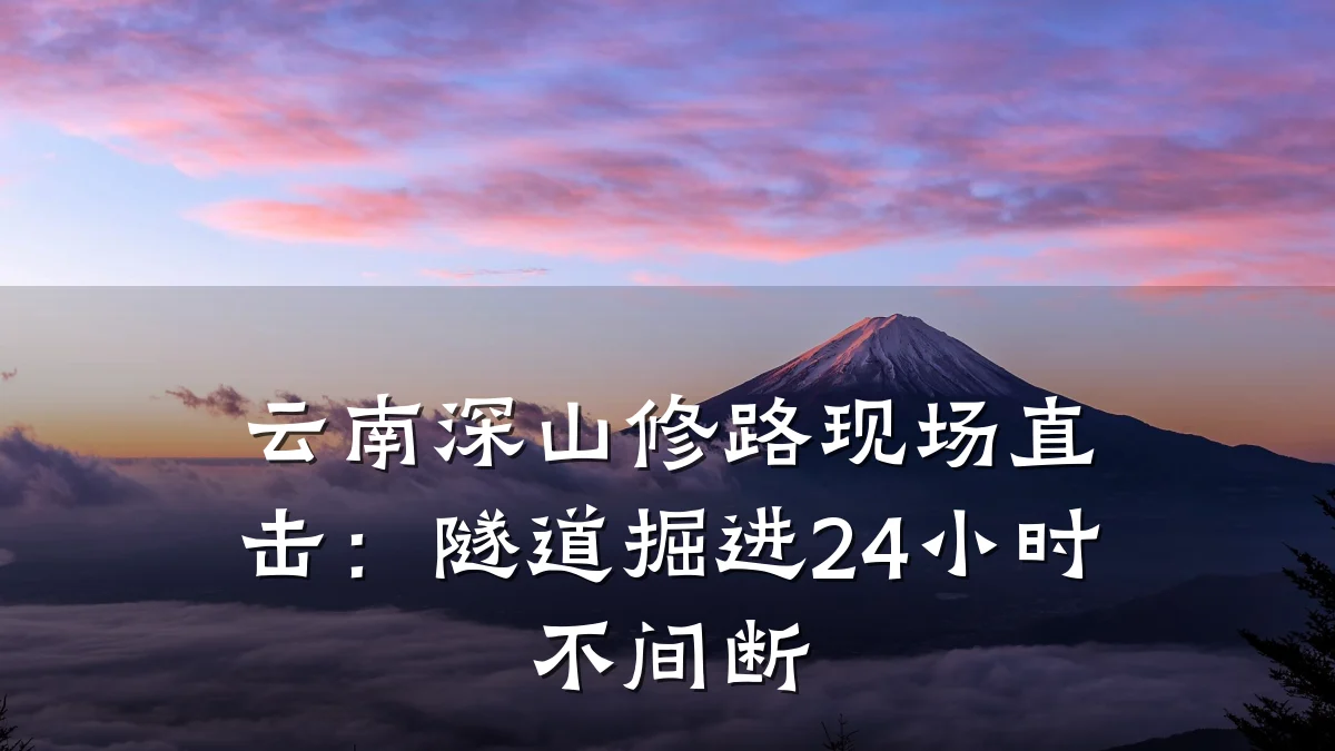 云南深山修路现场直击：隧道掘进24小时不间断