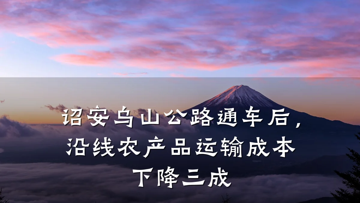 诏安乌山公路通车后,沿线农产品运输成本下降三成