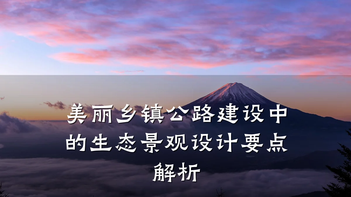 美丽乡镇公路建设中的生态景观设计要点解析