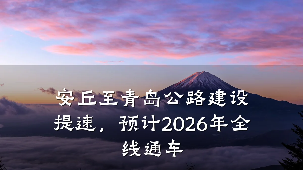 安丘至青岛公路建设提速,预计2026年全线通车