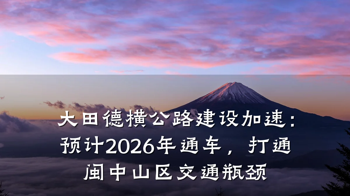 大田德横公路建设加速:预计2026年通车,打通闽中山区交通瓶颈