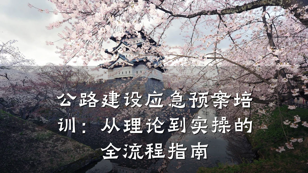 公路建设应急预案培训:从理论到实操的全流程指南