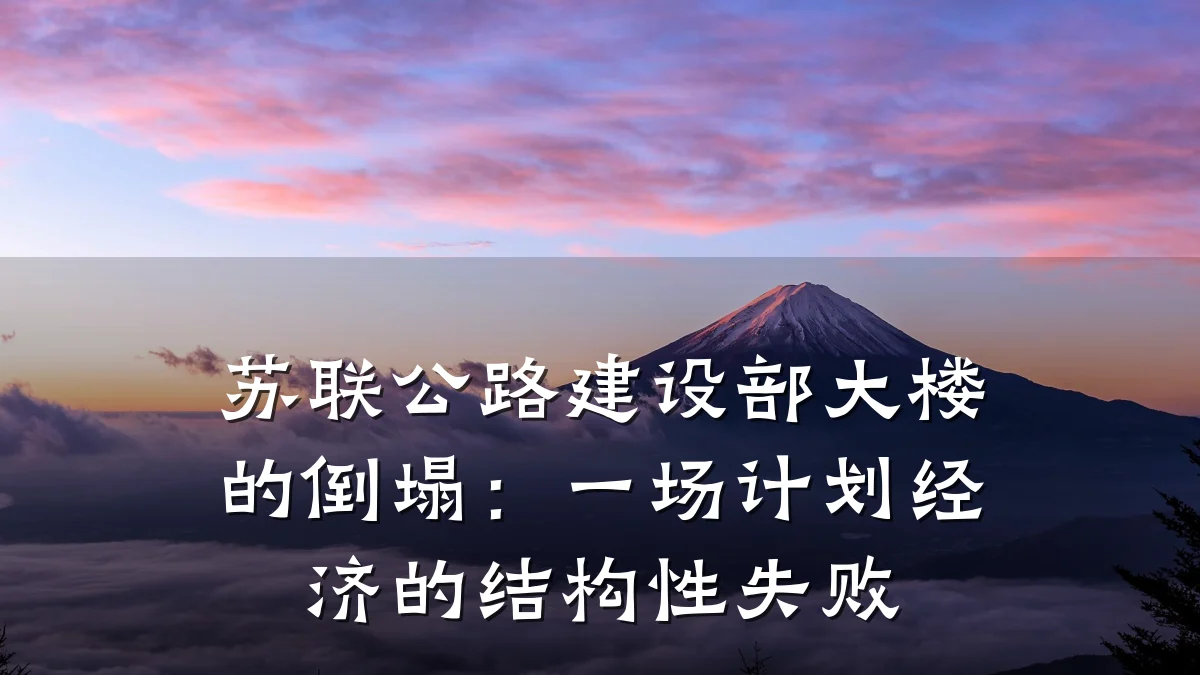 苏联公路建设部大楼的倒塌：一场计划经济的结构性失败