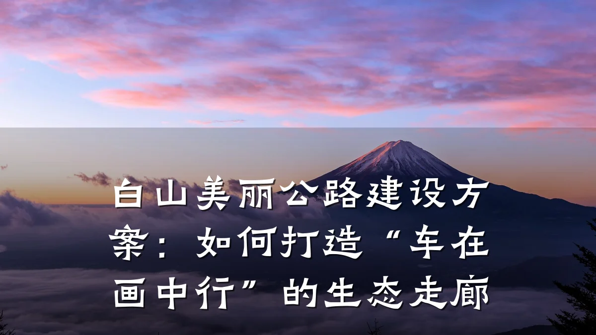 白山美丽公路建设方案:如何打造“车在画中行”的生态走廊