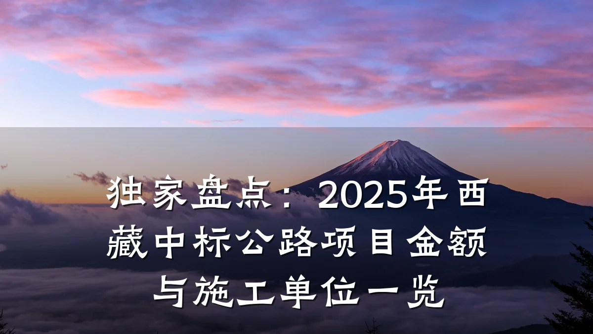 独家盘点:2025年西藏中标公路项目金额与施工单位一览