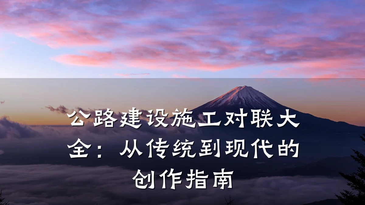 公路建设施工对联大全:从传统到现代的创作指南