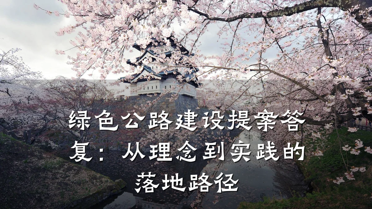 绿色公路建设提案答复:从理念到实践的落地路径