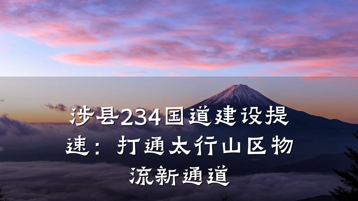 涉县234国道建设提速:打通太行山区物流新通道