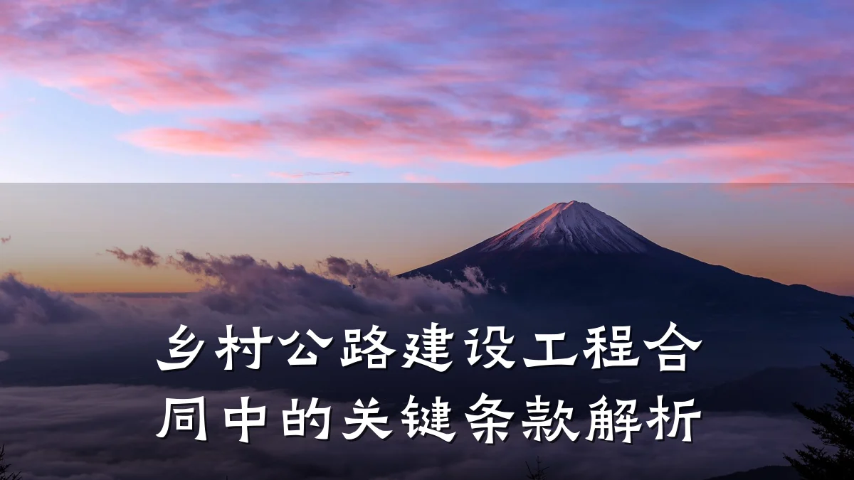 乡村公路建设工程合同中的关键条款解析