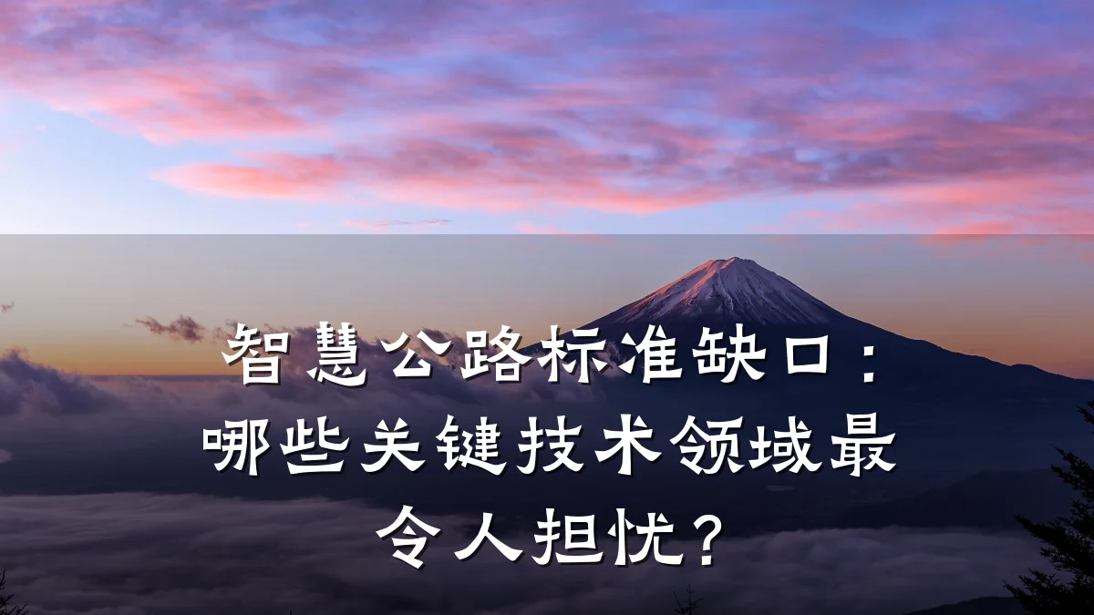 智慧公路标准缺口:哪些关键技术领域最令人担忧?
