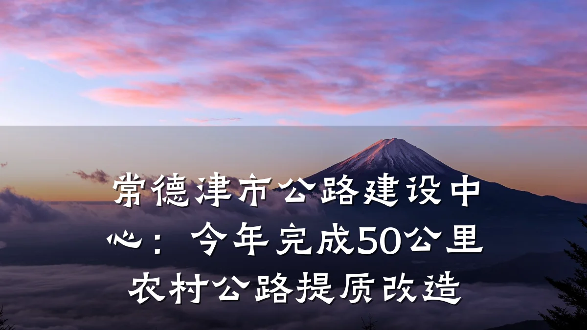 常德津市公路建设中心:今年完成50公里农村公路提质改造