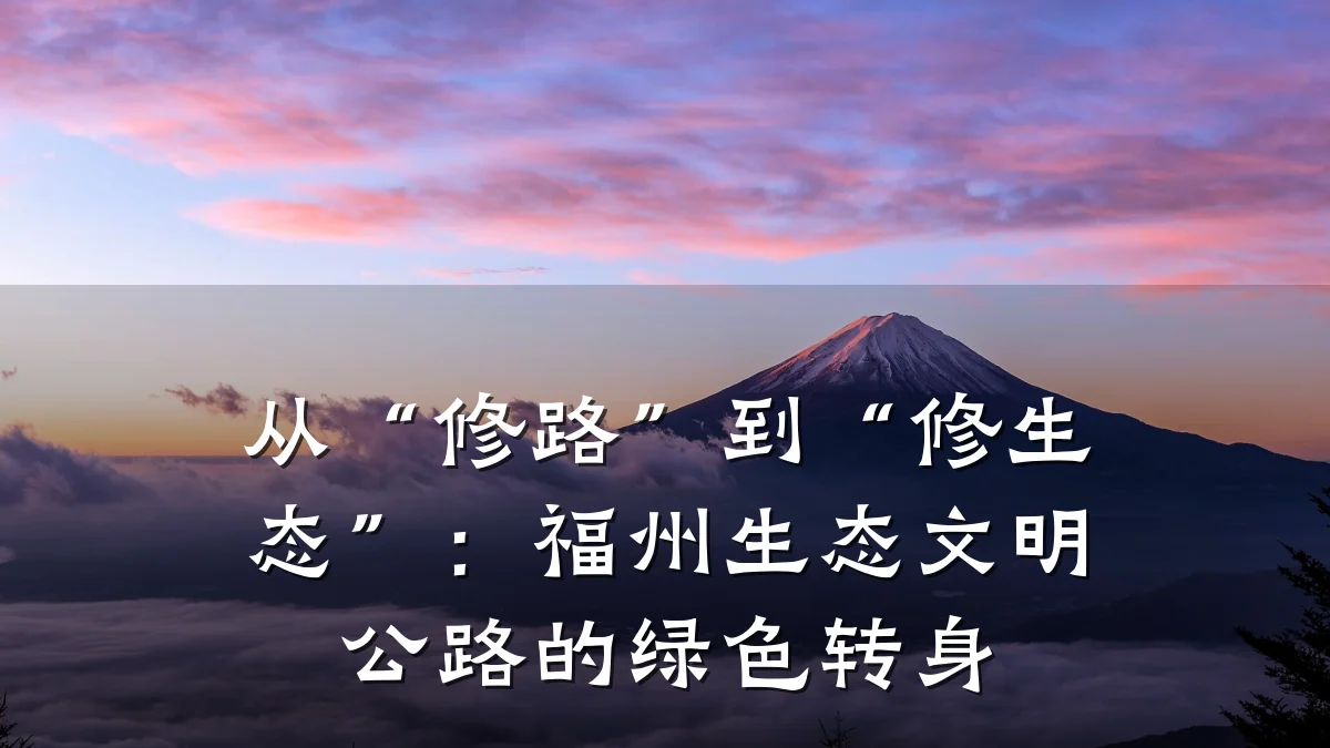 从“修路”到“修生态”：福州生态文明公路的绿色转身