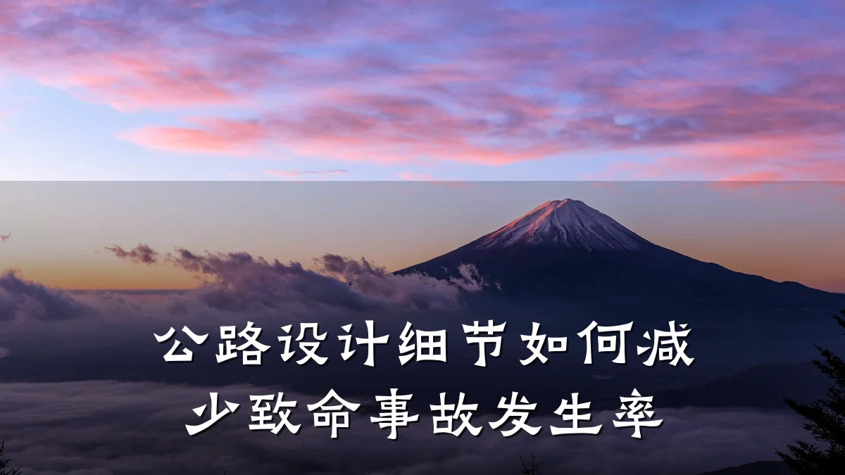 公路设计细节如何减少致命事故发生率