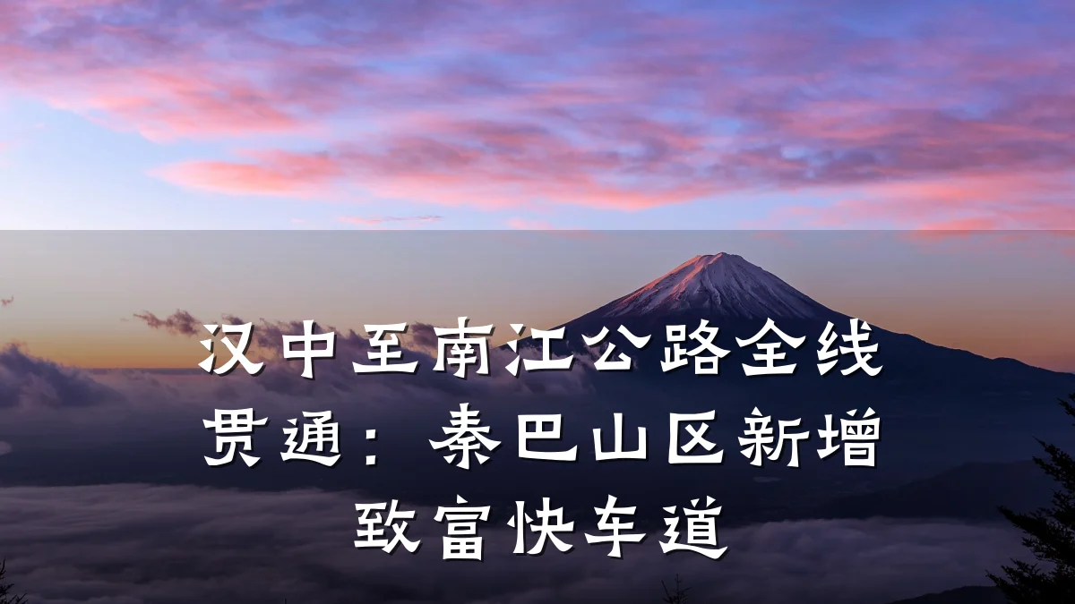 汉中至南江公路全线贯通:秦巴山区新增致富快车道