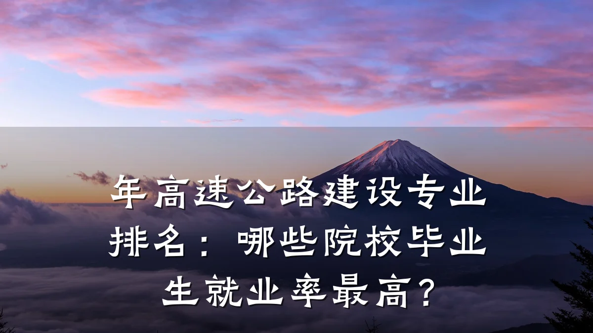 年高速公路建设专业排名:哪些院校毕业生就业率最高?