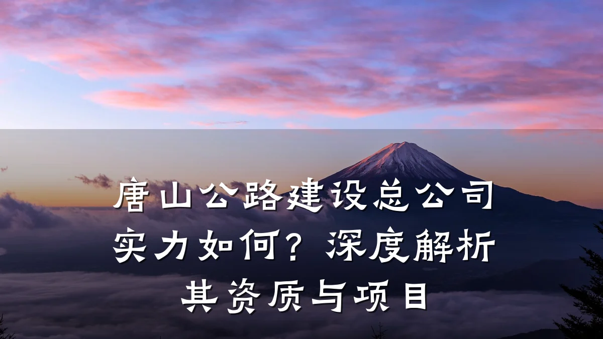 唐山公路建设总公司实力如何？深度解析其资质与项目